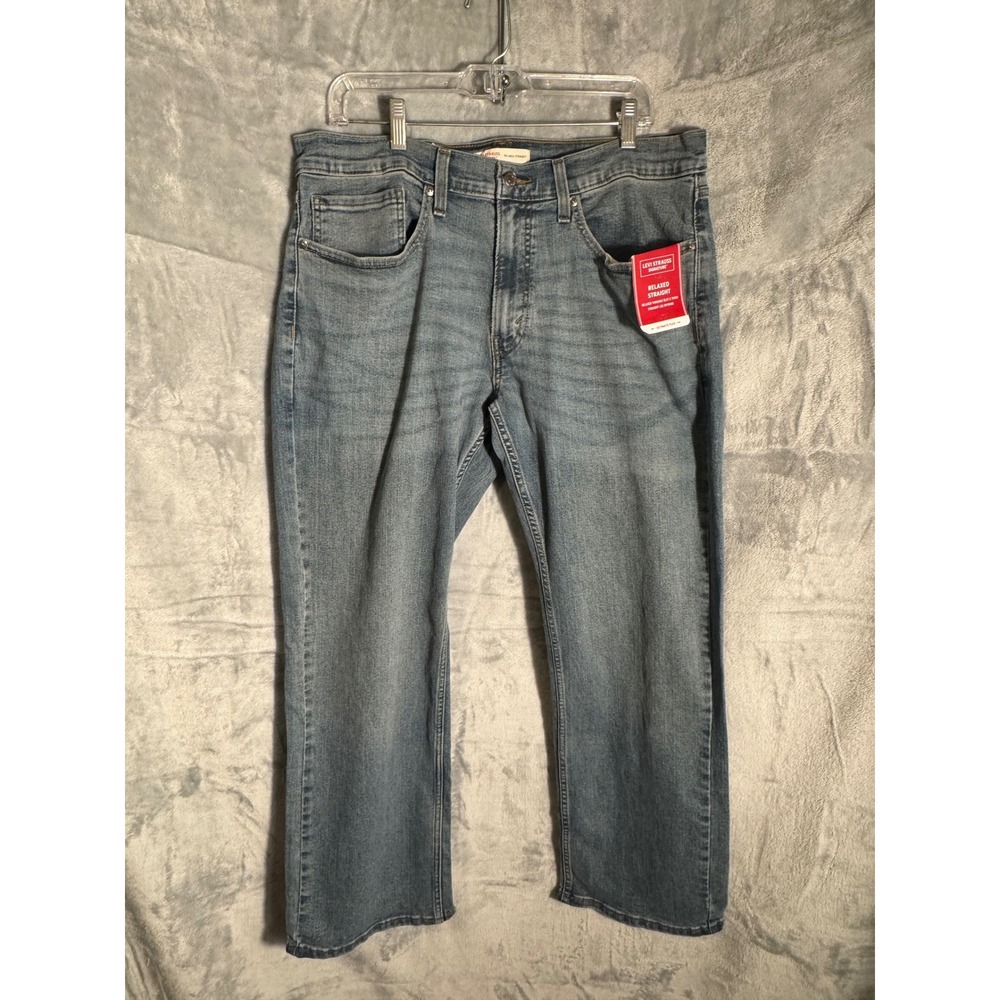 Levi Strauss Signature Relaxed Straight Ultimate Flex Mens Jeans 34x30 Blue
